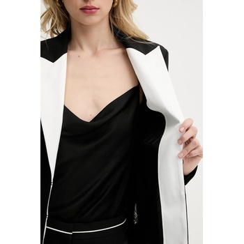 Karl Lagerfeld Сако с вълна Karl Lagerfeld в черно с едно копче с десен A3W14039 (A3W14039)