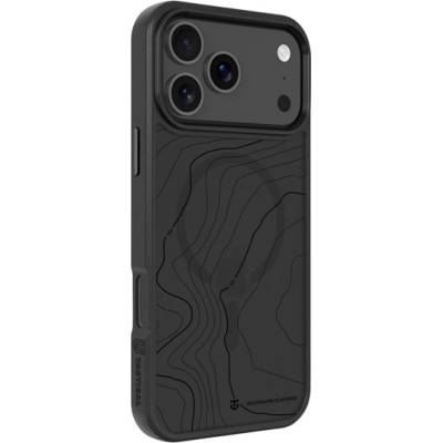 Tactical iPhone 17 Pro Max TACTICAL MAGFORCE HYPERSTEALTH SIKA силиконов протектор за телефон, устойчив на удар, топографска шарка, ЧЕРЕН 57983126297 (57983126297)