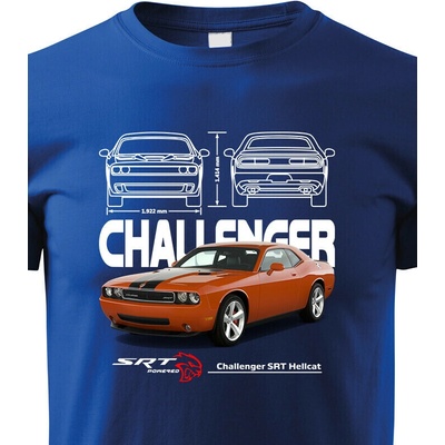 Dětské tričko Dodge Challenger SRT Hellcat Modrá Velikost Canvas Bezvatriko.cz 2321