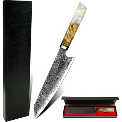 HARAHU Damaškový kuchynský nôž IS-14036 Biela 21 cm