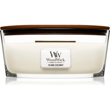 WoodWick Island Coconut ароматна свещ с дървен фитил (hearthwick) 453 гр