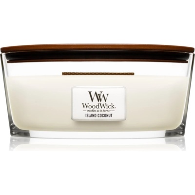 WoodWick Island Coconut ароматна свещ с дървен фитил (hearthwick) 453 гр