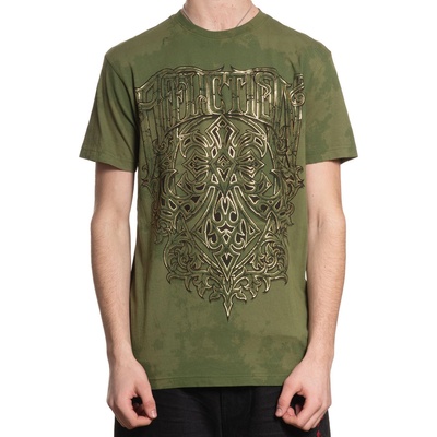 AFFLICTION мъжка тениска affliction - molten oak - military green - a28564-mg
