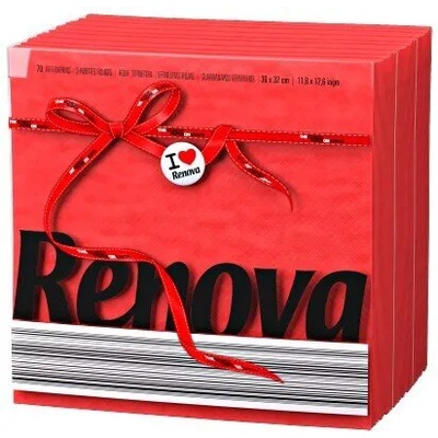 Renova салфетки еднопластови 70 бр/пакет червени