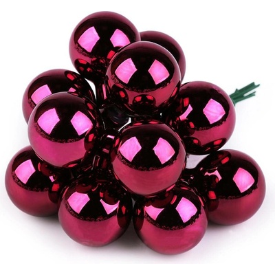 Stoklasa Vánoční skleněná baňka na drátku Ø2,5 cm - mat a lesk Balení: 12 ks, Varianta: 15 pink lesk 15 pink lesk