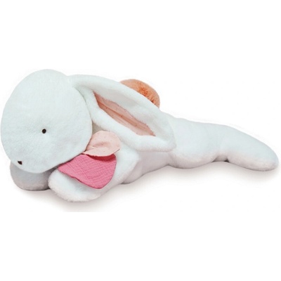 Doudou et Compagnie Paris Doudou Plyšový králík s tmavě růžovou bambulkou 80 cm