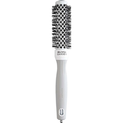 Olivia Garden Expert Blowout Shine Round Brush White & Grey 25 mm