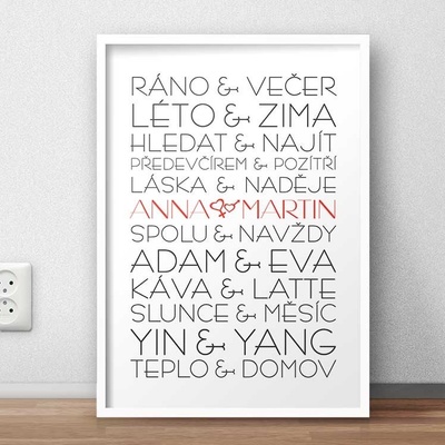 Svatební dar - obraz zamilovaných, nerozlučná dvojka - Varianta 2