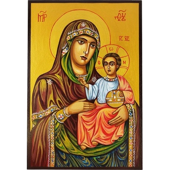 Image 1 of ГОЛЯМА РЪЧНО РИСУВАНА ИКОНА СВЕТА БОГОРОДИЦА ЙЕРУСАЛИМСКА