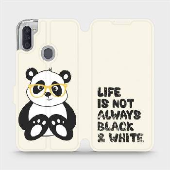 Pouzdro Mobiwear parádní flip Samsung Galaxy M11 - M041S Panda - life is not always black and white