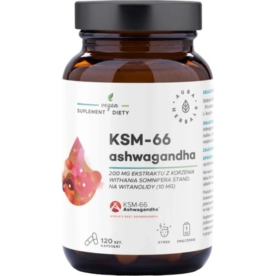 Aura Herbals KSM-66 Ashwagandha, 200 mg, 120 капсули, Aura Herbals (13727 AH)
