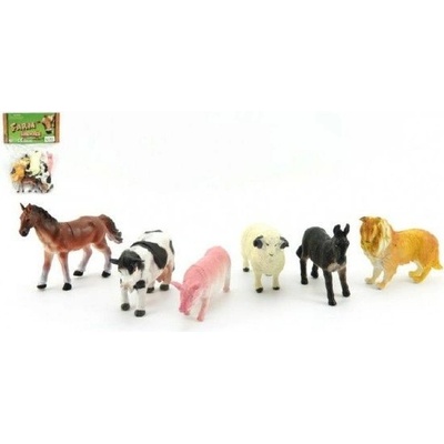 Teddies Zvířátka farma 6 ks plast 9 cm v sáčku
