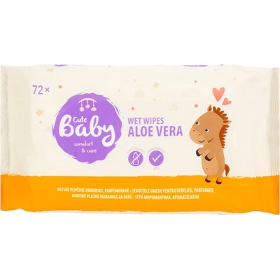 Cute Baby Přírodní Vlhčené Ubrousky Parfémované 72 ks