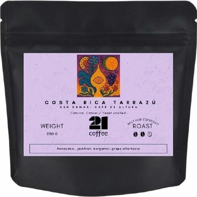 21 Coffee Costa Rica Tarrazu, San Roman Cafe de Altura Caturra Catual Yeast Washed 250 g