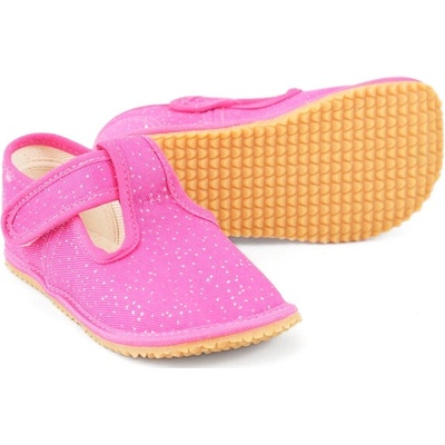 Beda detské Barefoot papuče Shine Wide Pink