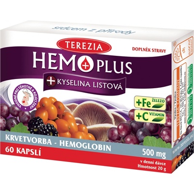 Terezia Company Hemo plus+kyselina listová + železo + vitamin C 60 kapslí
