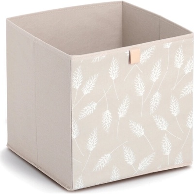 ZELLER Úložný box do kallaxu béžový s motivem, textilní 32 × 32 × 32 cm