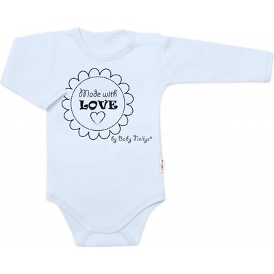Body dlhý rukáv Baby Nellys Made with love svetlo modré