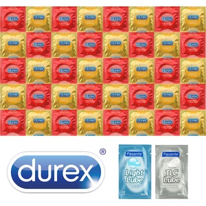 Durex Strawberry Banana Package - 40 Condoms + 2x Lubricant Pasante