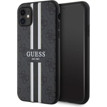 GUESS Guess GUHMN61P4RPSK 4G Printed Stripes MagSafe Калъф за iPhone 11 / Xr, черен (GUHMN61P4RPSK)