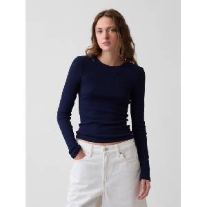 GAP Ребрести тениска с лого GAP GAP | Sin | ЖЕНИ | XXS - zoot - 73,91 лв