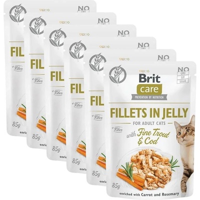 Brit Капсула BRIT Care Cat Fillets in Jelly с фина пъстърва и треска 6 x 85 г