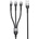 DeTech Кабел за данни DeTech DE-52UCL, 3 in 1, USB - 2хType-C, Lightning, 1.0m, Black - 40518 (DE-40518)