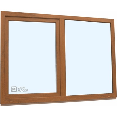 KNIPPING Plastové okno - 70 AD, 2100x1500 mm, FIX/OS, zlatý dub Barva, imitace: zlatý dub/bílá (jednostranně)
