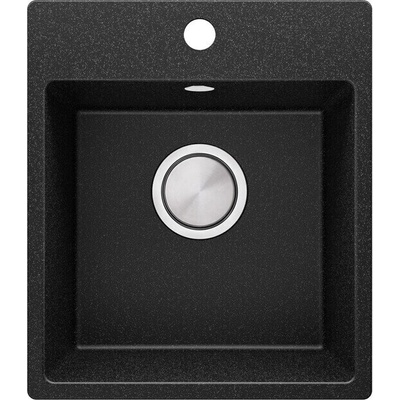 Твоят Стил Графитна кухненска гранитна мивка Рига Easy 380 x 440 mm