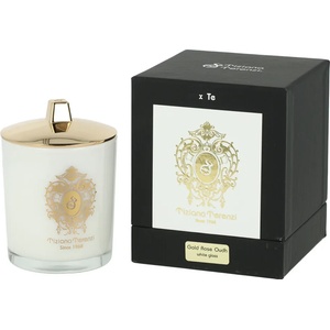 Tiziana Terenzi Gold Rose Oudh Ароматизирана свещ в бяло стъкло 170 g UNISEX