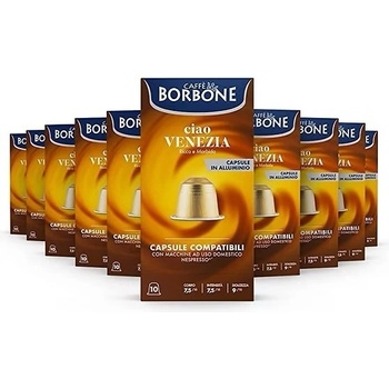 100 бр. алуминиеви кафе капсули Borbone miscela ciao Venezia съвместими с Nespresso®