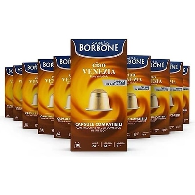 100 бр. алуминиеви кафе капсули Borbone miscela ciao Venezia съвместими с Nespresso®