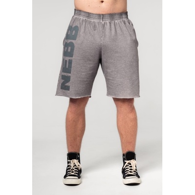 Nebbia pánské šortky Washed-off Gym Sweatshorts NO BS Light Grey