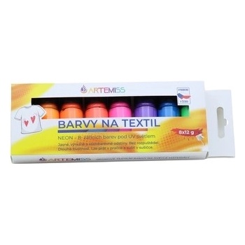 Artemiss Sada neónových na svetlý textil 8 farieb