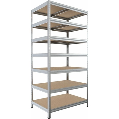 Biedrax Regál do špajze 50 x 75 x 240 cm, pozink, 7 políc MDF, 200 kg na policu