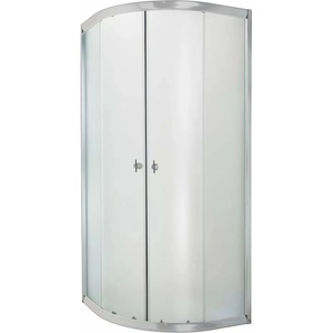 INVENA Полукръгла душ кабина Invena Marbella с плъзгащи се врати 80x80, хром матово стъкло (AK-46-181-O)