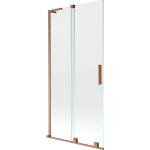 Mexen Velar L параван за баня, плъзгащ се с 2 крила, 90 x 150 см, прозрачен, матирана мед - 896-090-003-01-65 (896-090-003-01-65)