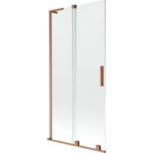 Mexen Velar L параван за баня, плъзгащ се с 2 крила, 90 x 150 см, прозрачен, матирана мед - 896-090-003-01-65 (896-090-003-01-65)