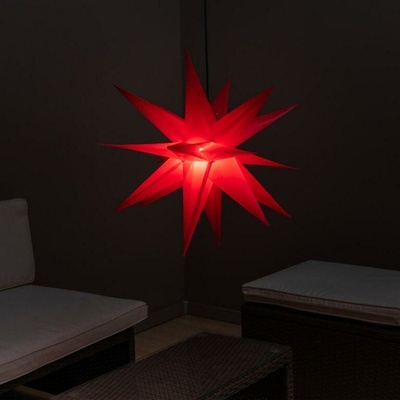 Nexos Vánoční dekorace hvězda s časovačem 1 LED 55 cm červená