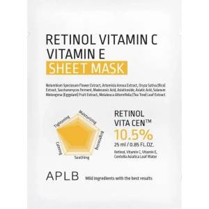 APLB Retinol Vitamin C Vitamin E Sheet Mask Лист маска за лице 1 бр