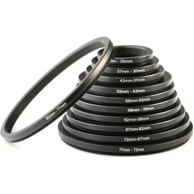 K&F Concept 11-Piece Step-Down Ring Set 82–26 mm