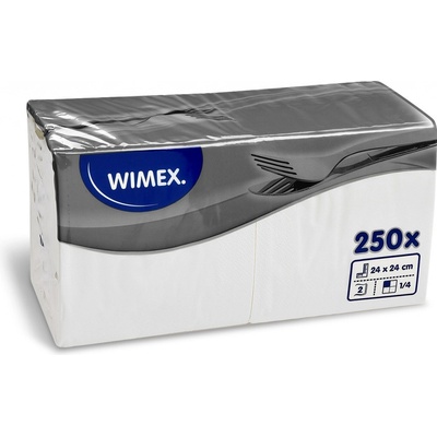 Wimex papírové ubrousky koktejlové bílé V 250ks 24x24cm