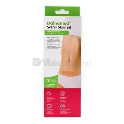 Dainamed Scars Skin Feel Tenká silikónová náplasť na jazvy 4 x 30 cm 5 náplastí