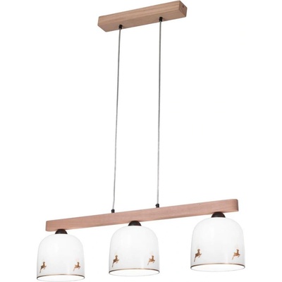 A1352.83. Au. 100 - Пендел NONNA 3xE27/60W/230V елен дъб/бял/златист (KL0230)