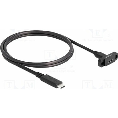 Delock 87824 USB 3.2 Gen 2; USB C zásuvka USB C vidlice 1m černý
