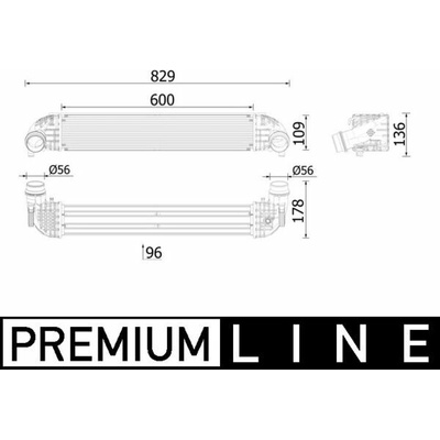 Chladič plniaceho vzduchu MAHLE ORIGINAL CI 615 000P (CI615000P)