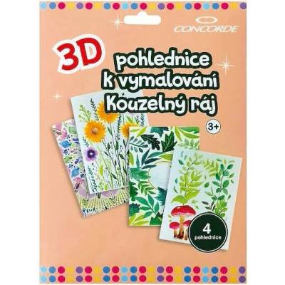 Concorde 3D pohlednice k vymalování Kouzelný ráj A3291