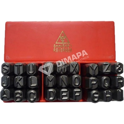 REVERZNÉ / NEGATÍVNE ručné razidlá - Abeceda zrkadlová Variant: 8 mm