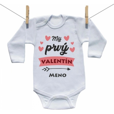 Boodyy Body s dlhým rukávom Môj prvý Valentín so srdiečkom