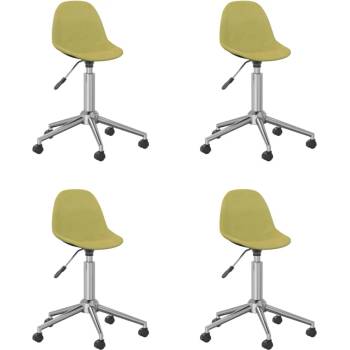 vidaXL 3086057 Swivel Dining Chairs 4 pcs Green Fabric (2x333470) (3086057)